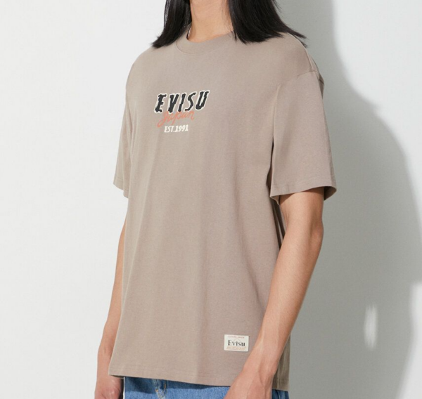Ao Evisu Kumadori Daruma Daicock Print Relax Fit 'Cream'