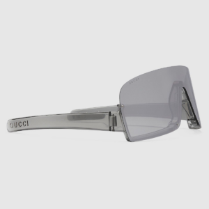 Kinh Gucci Mask Shaped Frame Sunglasses 'Shiny Light Grey' 770792-J1691-8381