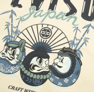 Ao Evisu Kumadori Daruma Print Regular Fit 'Cream' 2EAHTM3TS1102XXCT