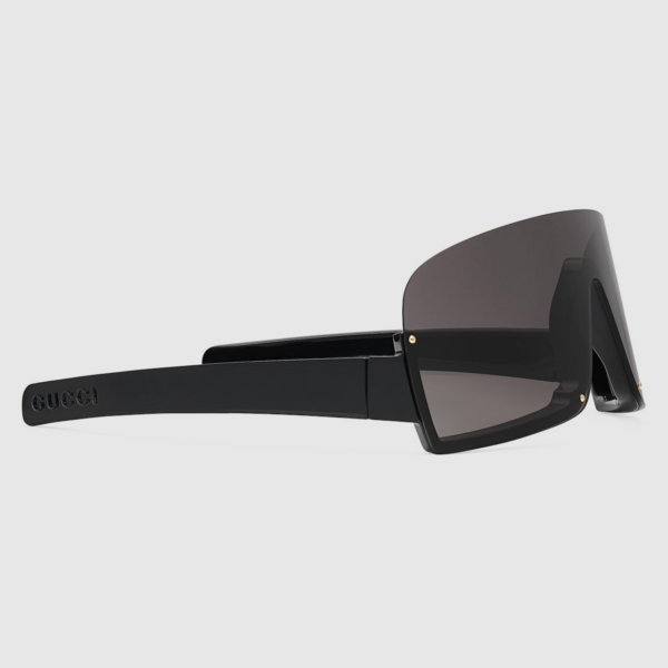 Kinh Gucci Mask Shaped Frame Sunglasses 'Shiny Black' 770792-J1691-1012