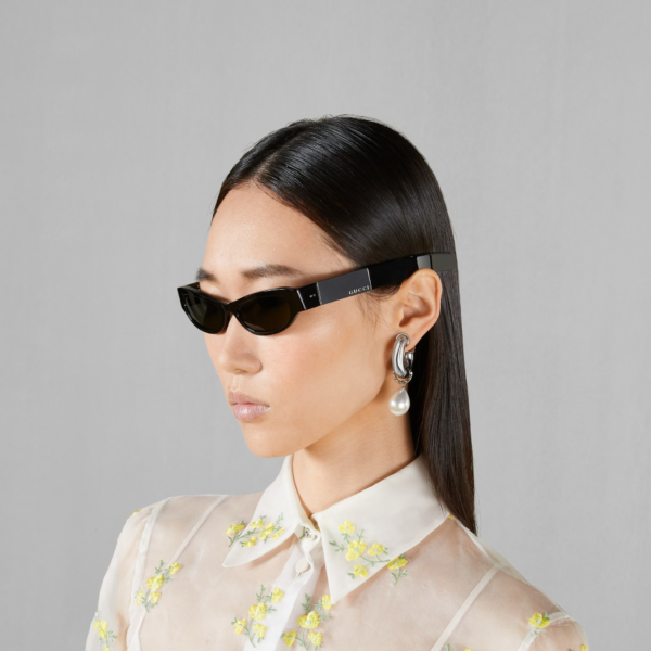 Kinh Gucci Cat Eye Frame Sunglasses 'Shiny Black' 769798-J0740-1012