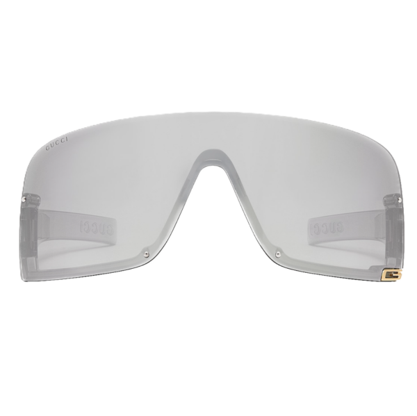 Kinh Gucci Mask Shaped Frame Sunglasses 'Shiny Light Grey' 770792-J1691-8381