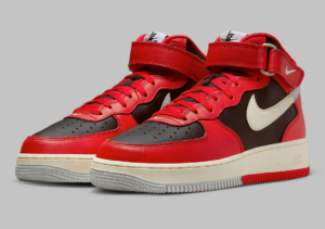 Giay Nike Air Force 1 Mid LV8 'Split Black Red' DZ2554-001