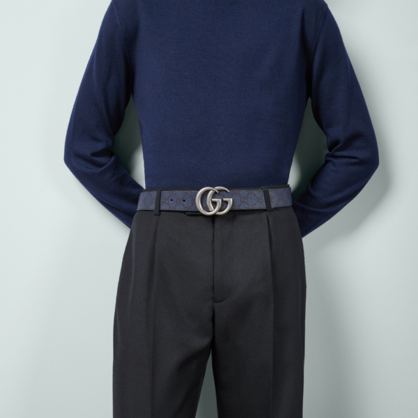 That Lung Gucci GG Marmont Reversible Belt 'Dark Blue' 627055-FACJT-8441