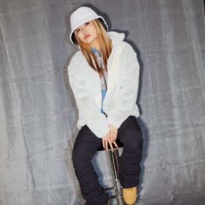 Ao Nike NSW Swoosh Faux Fur Jacket 'Blue White' DO3792-025