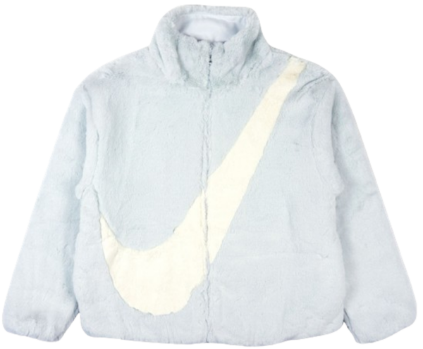 Ao Nike NSW Swoosh Faux Fur Jacket 'Blue White' DO3792-025