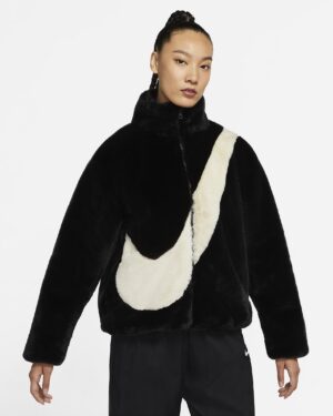 Ao Nike Sportswear Faux Fur Jacket 'Black' DO3792-010