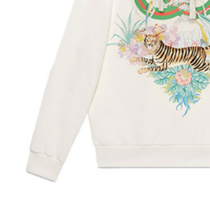 Ao Gucci Tiger Interlocking G Hooded Sweatshirt 'Off-white' 615061-XJD4F-9095
