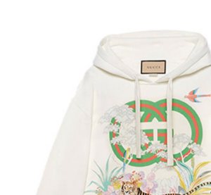 Ao Gucci Tiger Interlocking G Hooded Sweatshirt 'Off-white' 615061-XJD4F-9095