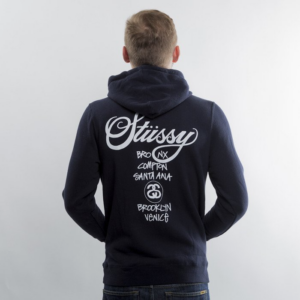 Ao Stussy World Tour Hoodie 'Navy'