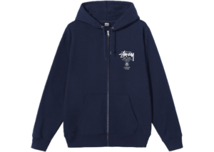 Ao Stussy World Tour Hoodie 'Navy'