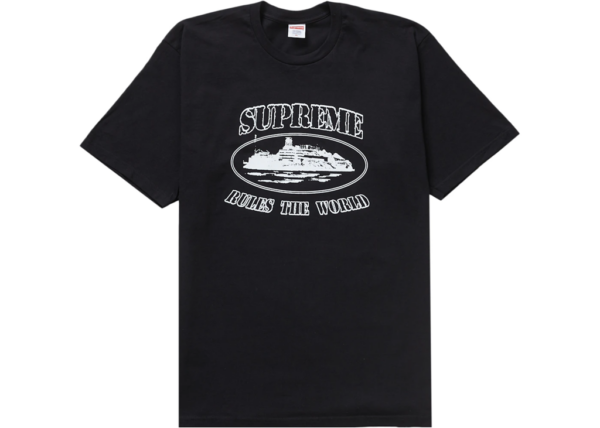 Ao Supreme x Corteiz Rules The World T-Shirt 'Black' 23FW