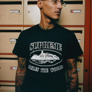 Ao Supreme x Corteiz Rules The World T-Shirt 'Black' 23FW