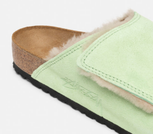 Dep Birkenstock x Stussy Solana Shearling Slide 'Washed Green' 1027695