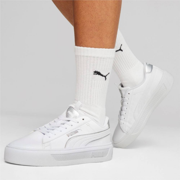 Giay Puma Smash Platform V3 Pop Up Metallics 'White' 392504-02