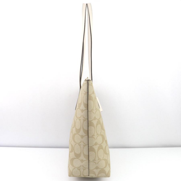 Tui Coach Zip Top Tote In Signature Canvas 'Beige' F4455-IMDQC