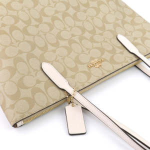 Tui Coach Zip Top Tote In Signature Canvas 'Beige' F4455-IMDQC