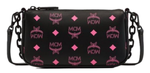 Tui MCM Mini Zip Pouch in Color Splash Logo Leather Pink 'Black Pink' MWSDSTA04QH001