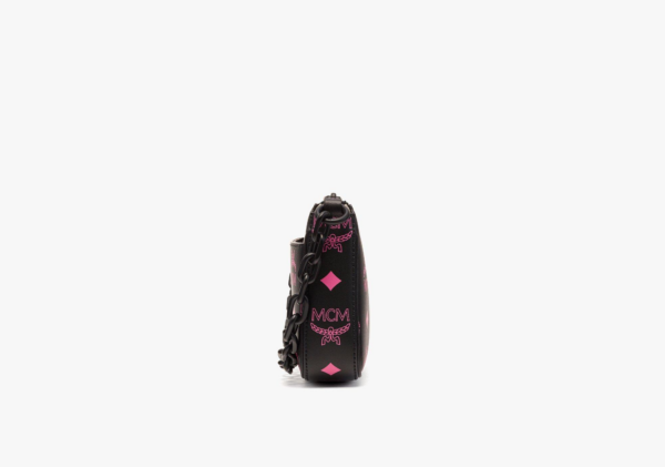 Tui MCM Mini Zip Pouch in Color Splash Logo Leather Pink 'Black Pink' MWSDSTA04QH001