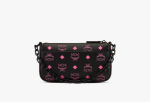Tui MCM Mini Zip Pouch in Color Splash Logo Leather Pink 'Black Pink' MWSDSTA04QH001