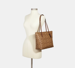 Tui Coach Zip Top Tote Signature Canvas 'Khaki' 4455-IME74