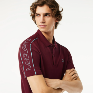 Ao Lacoste Contrast Accent Print Polo Shirt 'Dark Red' PH5950-RIS
