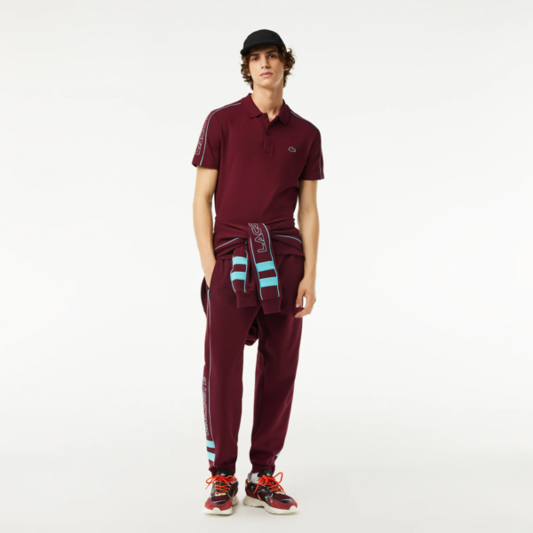 Ao Lacoste Contrast Accent Print Polo Shirt 'Dark Red' PH5950-RIS