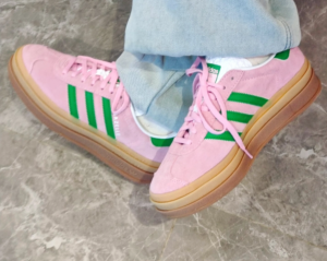 Giay Adidas Wmns Gazelle Bold 'True Pink Green' IE0420