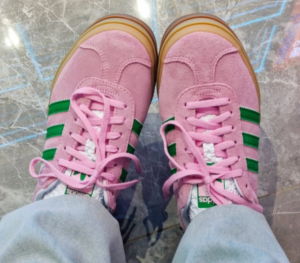 Giay Adidas Wmns Gazelle Bold 'True Pink Green' IE0420