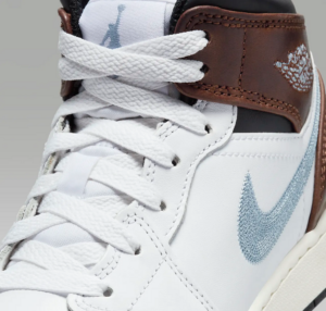 Giay Nike Air Jordan 1 Mid SE GS 'Brown Blue Grey' FQ8162-142