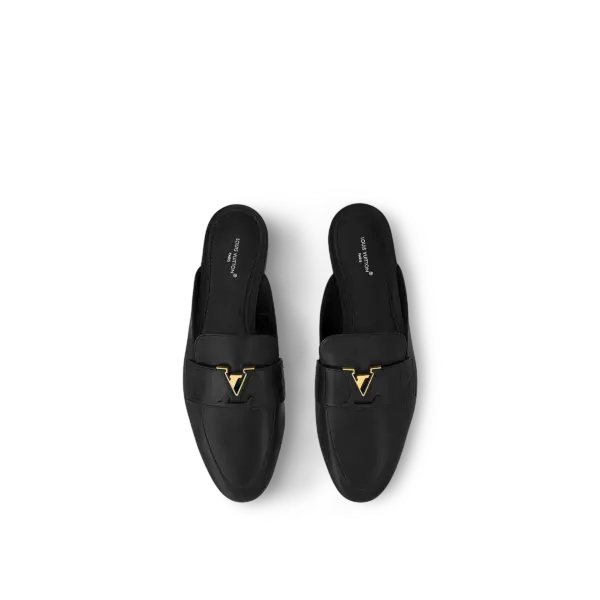 Dep Louis Vuitton LV Capri Open Back Loafers 'Black' 1ACH5Q