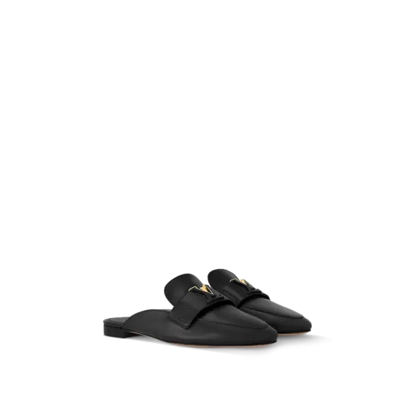 Dep Louis Vuitton LV Capri Open Back Loafers 'Black' 1ACH5Q