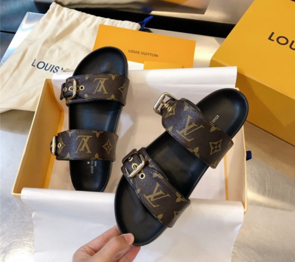 Dep Louis Vuitton Bom Dia Flat Comfort Mules 'Brown' 1AAW8H