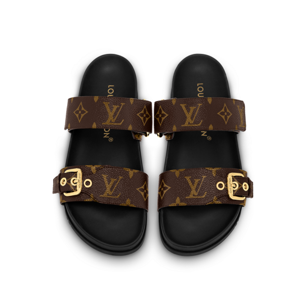 Dep Louis Vuitton Bom Dia Flat Comfort Mules 'Brown' 1AAW8H