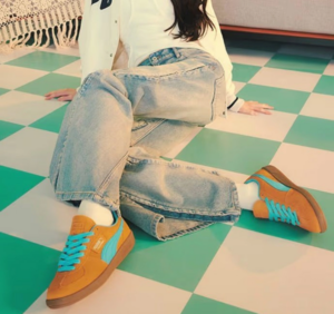 Giay Puma Palermo 'Dark Cheddar Bright Aqua' 396463-13