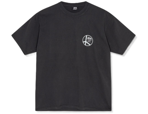 Ao Stussy Peace Dot Pigment Dyed Tee 'Black'