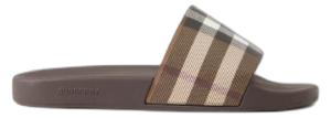 Dep Burberry Check Print Slides 'Dark Birch Brown' 80481951
