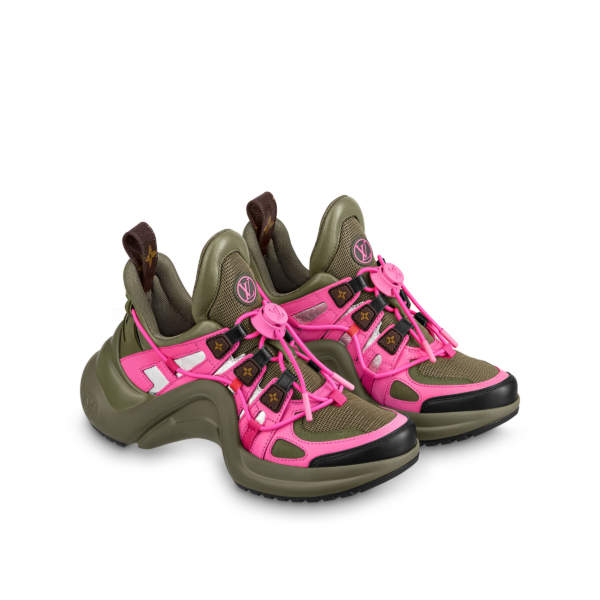 Giay Louis Vuitton Archlight Trainers 'Khaki Pink' 1A9RU5