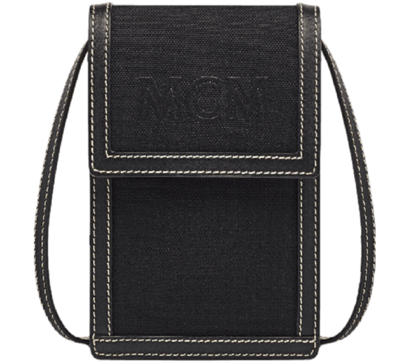 Tui MCM Aren Lanyard Phone Case Black MXZCATA06BK001