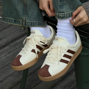 Giay Adidas VL Court 2.0 'Cream Brown Gum' ID6016