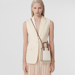 Tui Burberry Canvas Leather Tote 'Ecru' 80524601
