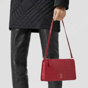 Tui Burberry Embossed Leather Mini TB 'Dark Carmine' 80606371