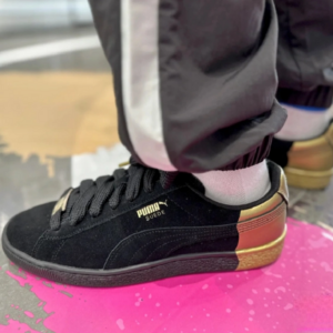 Giay Puma Suede Dance Crew 'Black Gold Metallic' 398306‑01