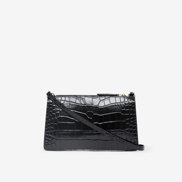 Tui Burberry Embossed Leather Mini TB Pouch 'Black' 80606481