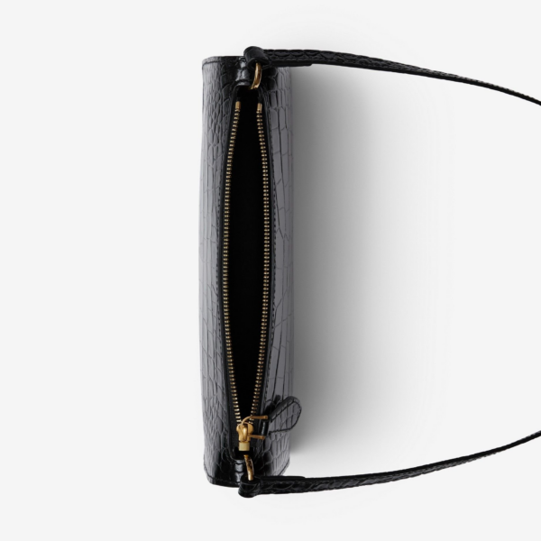 Tui Burberry Embossed Leather Mini TB Pouch 'Black' 80606481