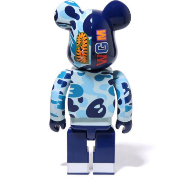 Mo Hinh Bearbrick x BAPE Baby Milo(R) Camo Shark 'Blue'