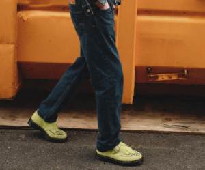 Giay Dr.Martens Ramsey Suede Kiltie Buckle Creepers 'Lime Green' 31501316