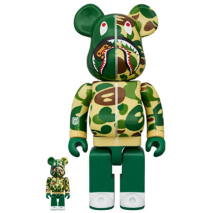 Mo Hinh Bearbrick x BAPE Baby Milo(R) Camo Shark 'Green'