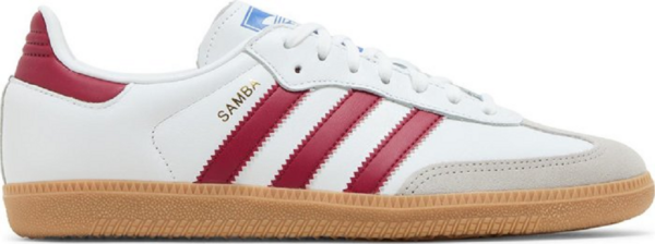Giay Adidas Samba OG J 'White Collegiate Burgundy Gum' IE1330
