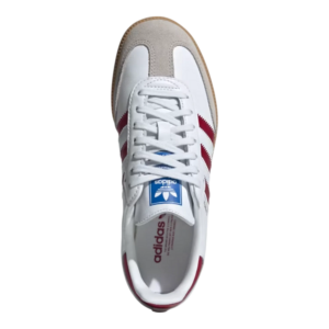 Giay Adidas Samba OG J 'White Collegiate Burgundy Gum' IE1330
